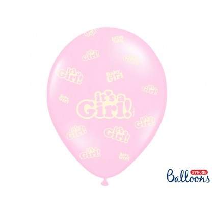 Balionai stiprūs   30cm 6vnt "Its girl" rožiniai